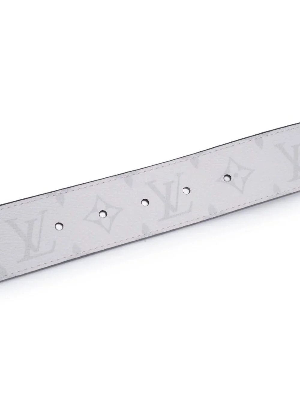 Louis Vuitton Ceinture Reverso White Navy Monogram Canvas Reversible Belt 120/48